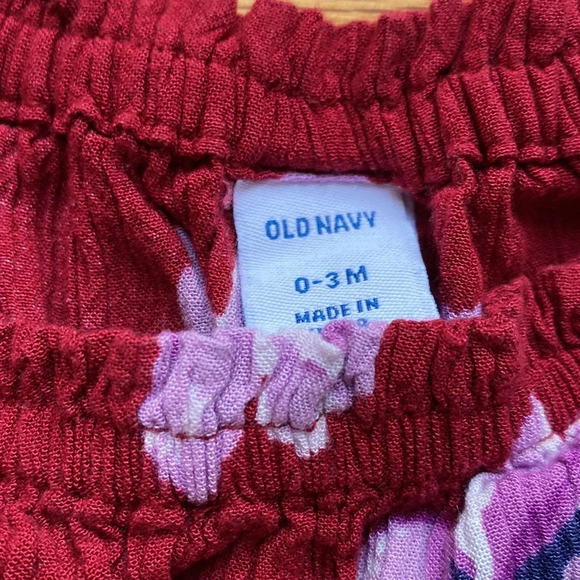 Old Navy 0-3 Month Floral Maroon Burgundy Dress‎ or Tunic Fall Winter Photos - Picture 3 of 5